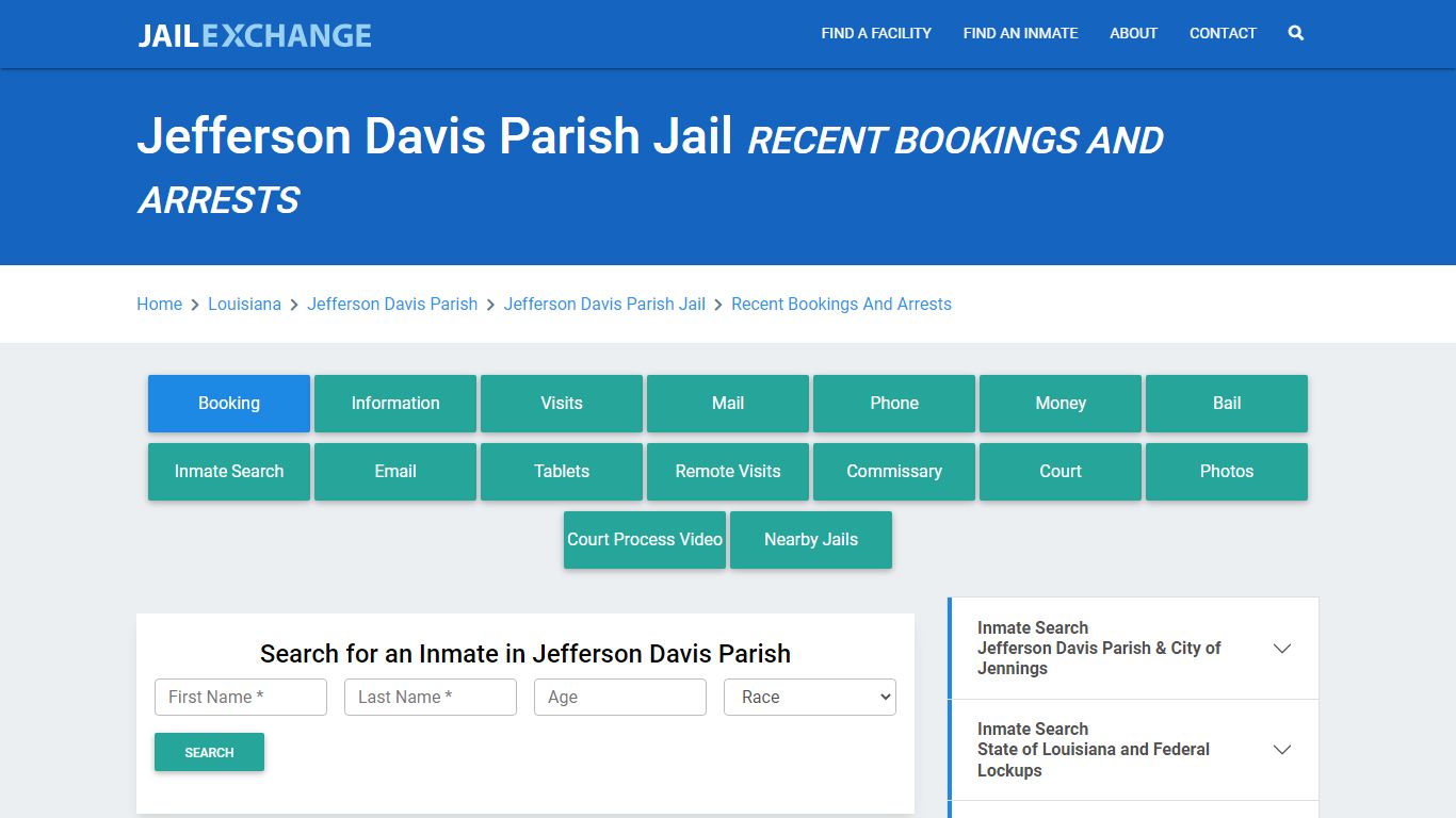 Jefferson Davis Parish Jail Recent Bookings And Arrests