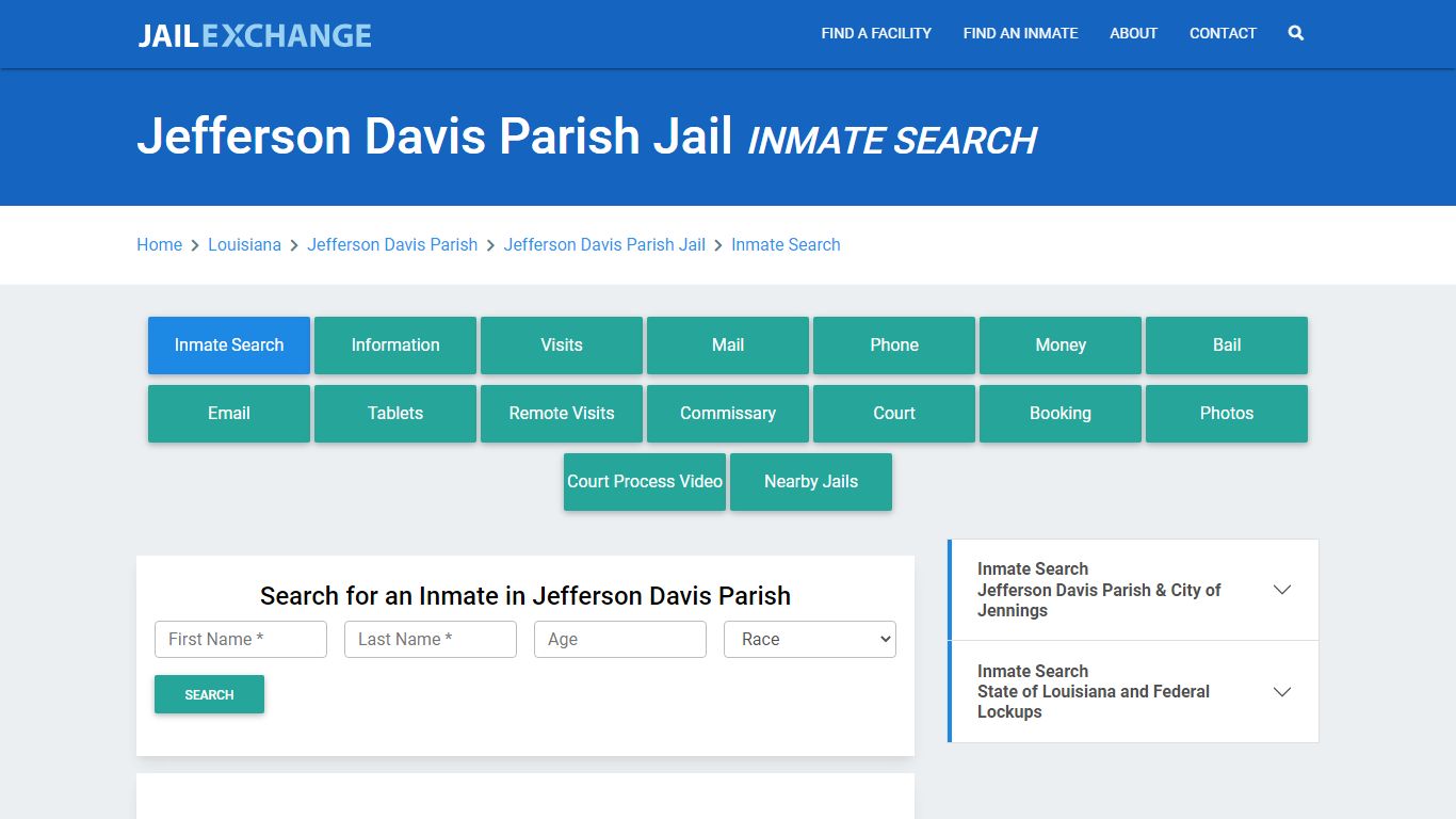 Jefferson Davis Parish Jail, LA Inmate Search: Roster & Mugshots